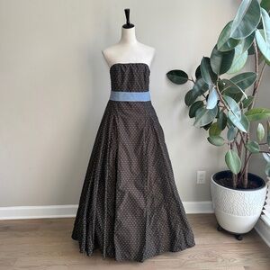 Carolina Herrera Strapless Contrasting Sash Gown